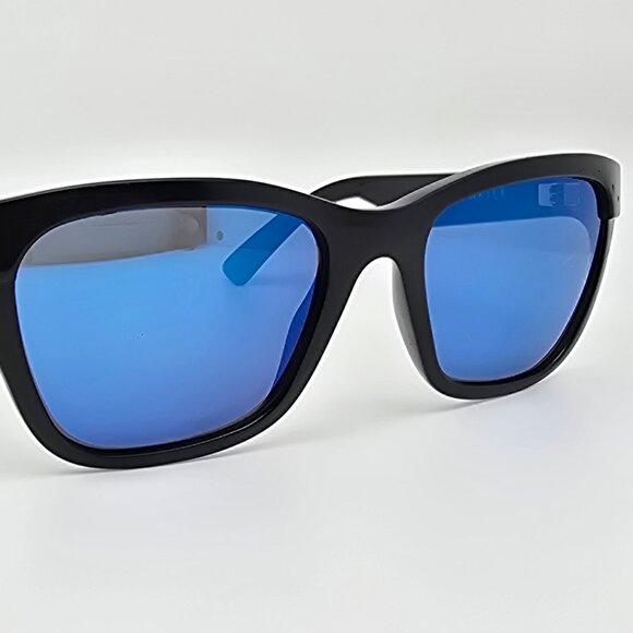 Spy Optic Baxter Gloss Black Frame Blue Mirror Lens Sunglasses Italy 54-20-132 - Picture 7 of 15